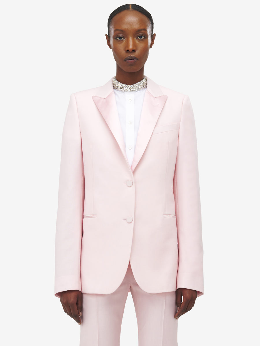 ALEXANDER MCQUEEN - Satin Lapel Jacket - Item 842478QJAEK5009